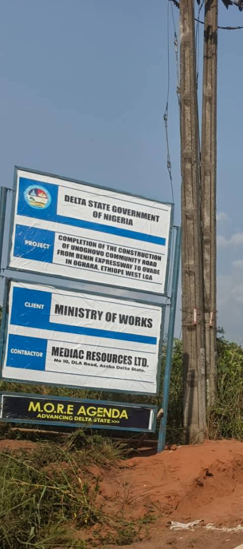 Completion of the Construction of Unoghovo Road From Benin Expressway to Ovade Oghara, Ethiope West Local Government Area.